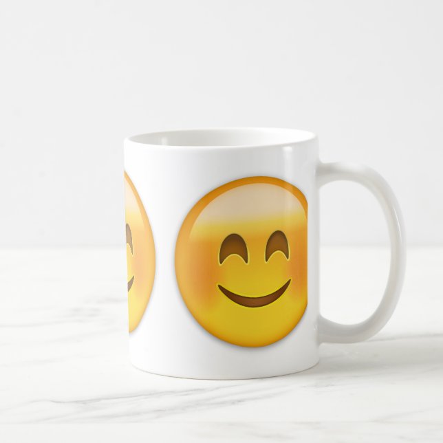 Taza De Café Cara sonriente con emoji sonriente de los ojos (Derecha)