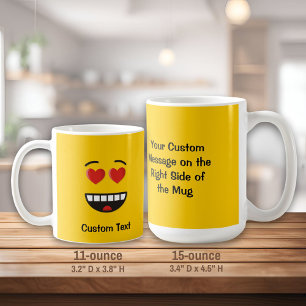 Taza De Café Cara sonriente con tazón de café en forma de coraz