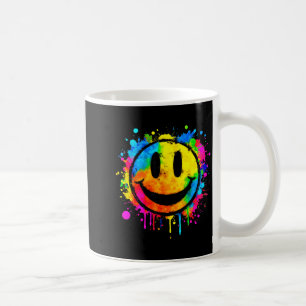 Taza De Café Cara sonriente feliz con salpicaduras de pintura S