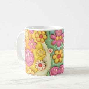 Taza De Café Cara Sonriente Retro