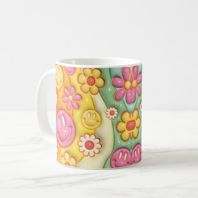 Taza De Café Cara Sonriente Retro (Anverso izquierdo)