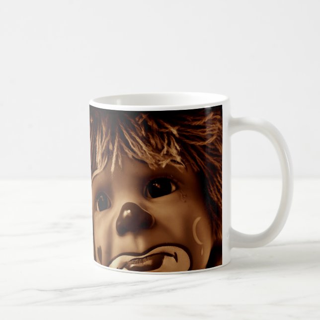 Taza De Café Cara triste de la muñeca del payaso (Derecha)