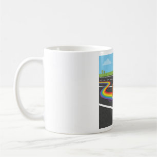 Taza De Café Caracol corredor de maratón Cute rastro de arcoíri
