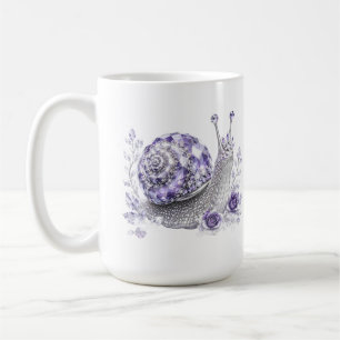 Taza De Café Caracol de cristal morado plateado