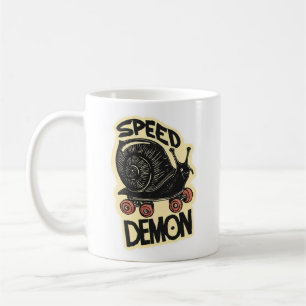 Taza De Café Caracol Divertido en Monopatín – Demonio de la Vel