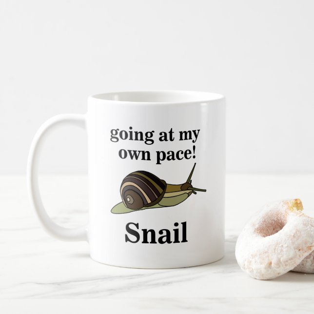 Taza De Café Caracol En Mi Propio Caracol Funny Snail (Con donut)