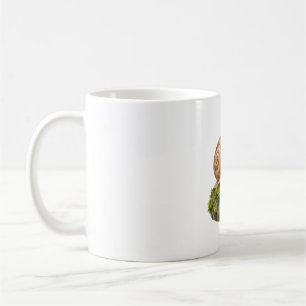 Taza De Café Caracol en una Piedra Musgosa