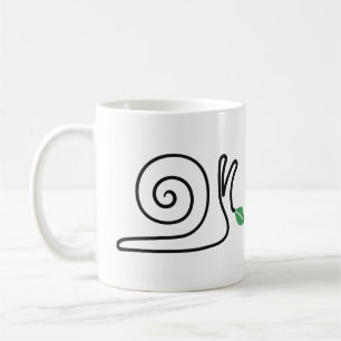 Taza De Café Caracol minimalista de arte de una línea con hoja