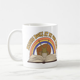Taza De Café Caracol Retro Leyendo libros