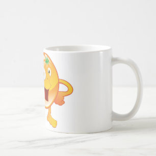 Taza De Café Carácter anaranjado lindo feliz de la fruta