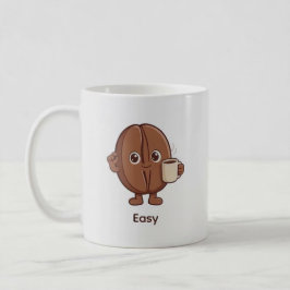 Taza De Café Carácter de grano de café tranquilamente confiado