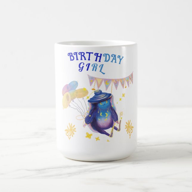 Taza De Café Carácter de hada de chica de cumpleaños (Centro)
