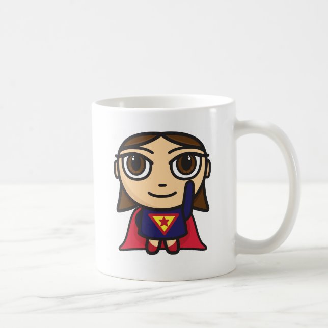 Taza De Café Carácter del chica del superhéroe (Derecha)