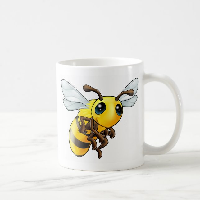 Taza De Café Carácter lindo de la abeja (Derecha)