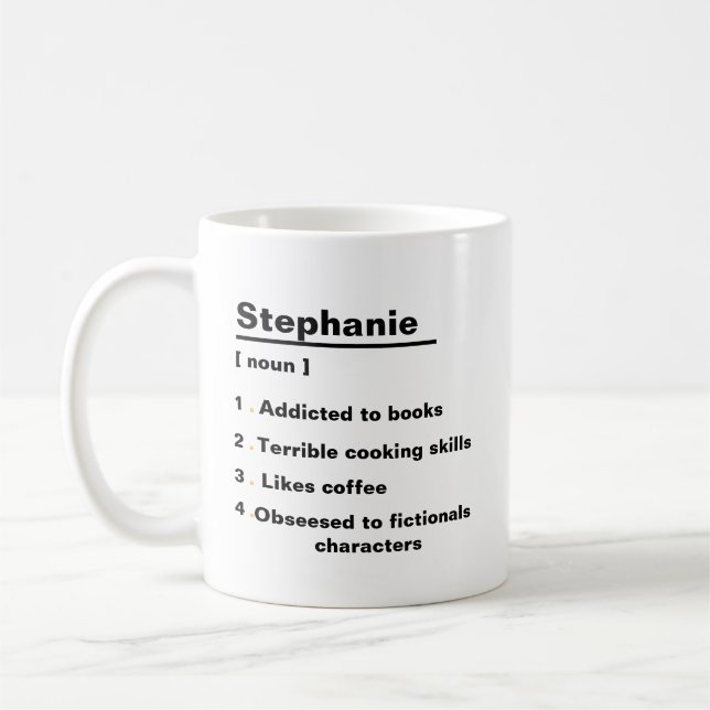 Taza De Café Carácter personalizado y mug de nombre personaliza (Izquierda)