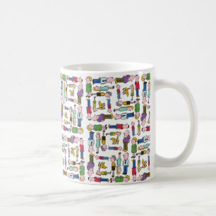 Taza De Café Caracteres coloridos con patrones