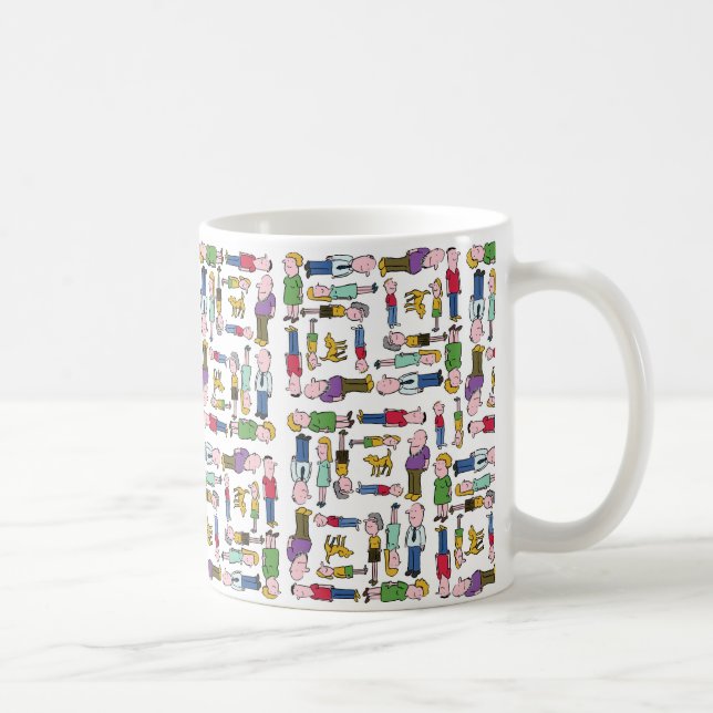 Taza De Café Caracteres coloridos con patrones (Derecha)