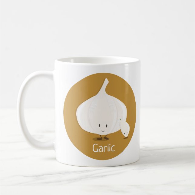 Taza De Café Caracteres de ajo Comida (Izquierda)