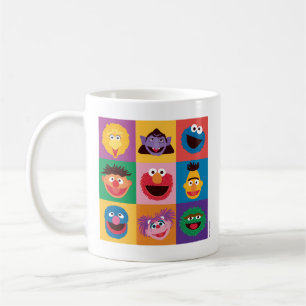 Taza De Café Caracteres de Plaza Sésamo   Cuadrícula de bloques