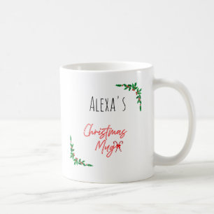 Taza De Café Caramelo de Caña Personalizado de Bayas de Acebo N