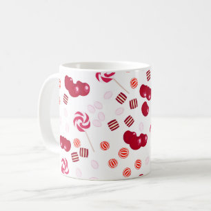 Taza De Café Caramelos de piruleta de dulce de cereza brillante