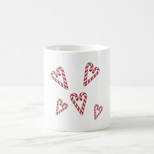 Taza De Café caramelos rojos y blancos en forma de Corazones