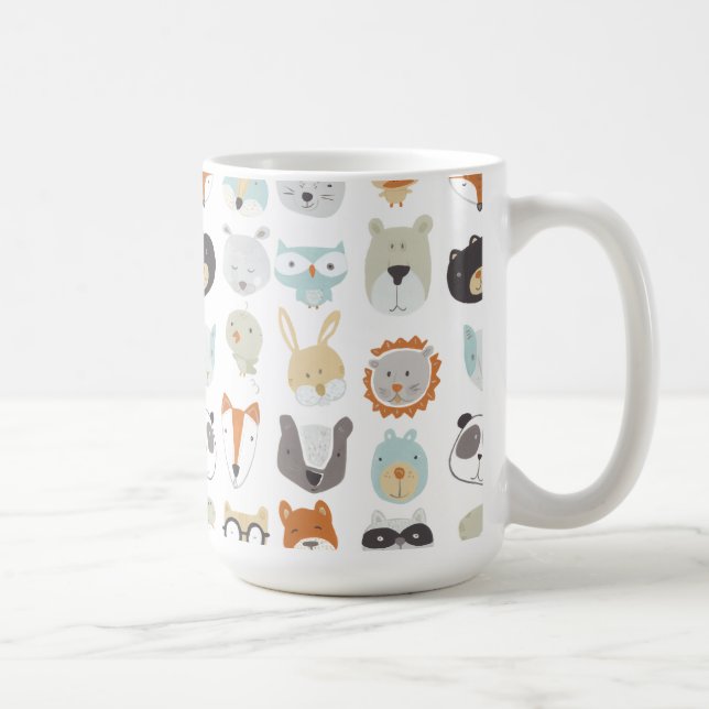 Taza De Café Caras amigables | Retratos de animales salvajes (Derecha)