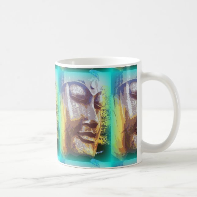 Taza De Café caras de buddha verde (Derecha)