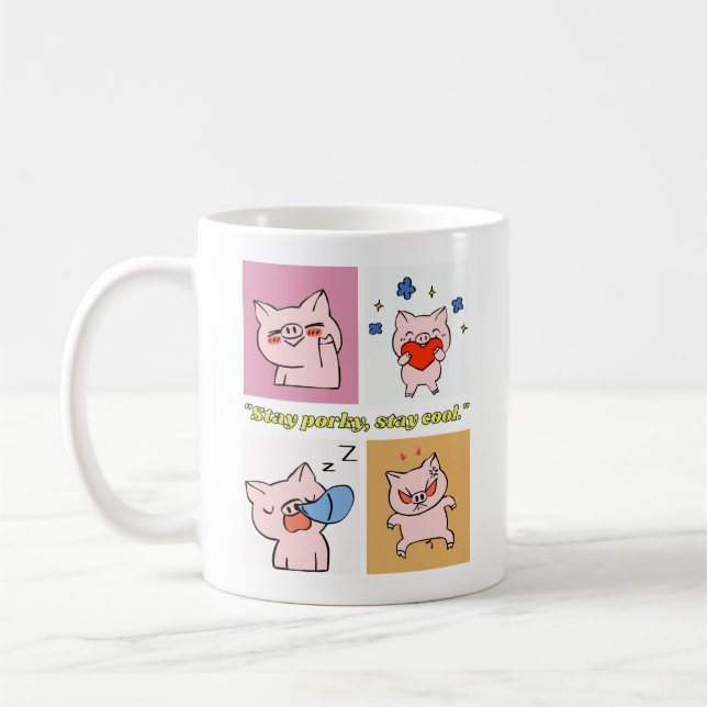 Taza De Café caras de cita de cerdo (Izquierda)