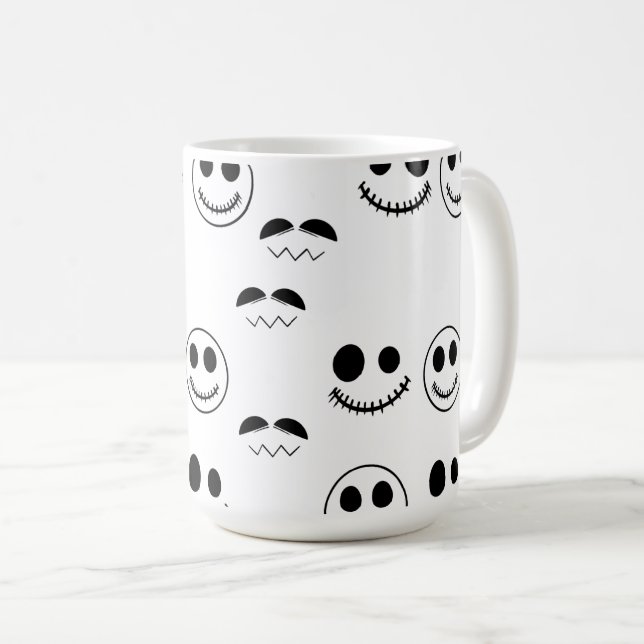 Taza De Café Caras de Halloween (Anverso derecho)
