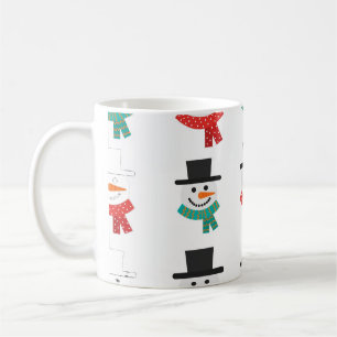 Taza De Café Caras de muñeco de nieve navideño