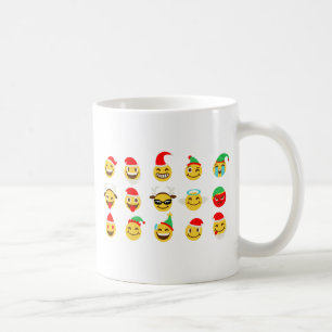 Taza De Café caras felices de emoji navideña