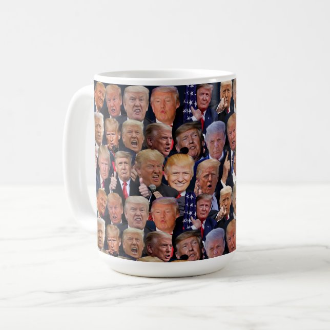 Taza De Café Caras Graciosas De Trump (Anverso izquierdo)