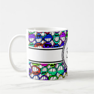Taza De Café caras sonrientes geniales + monograma