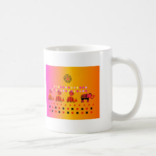Taza De Café Caravana del corazón con el fondo