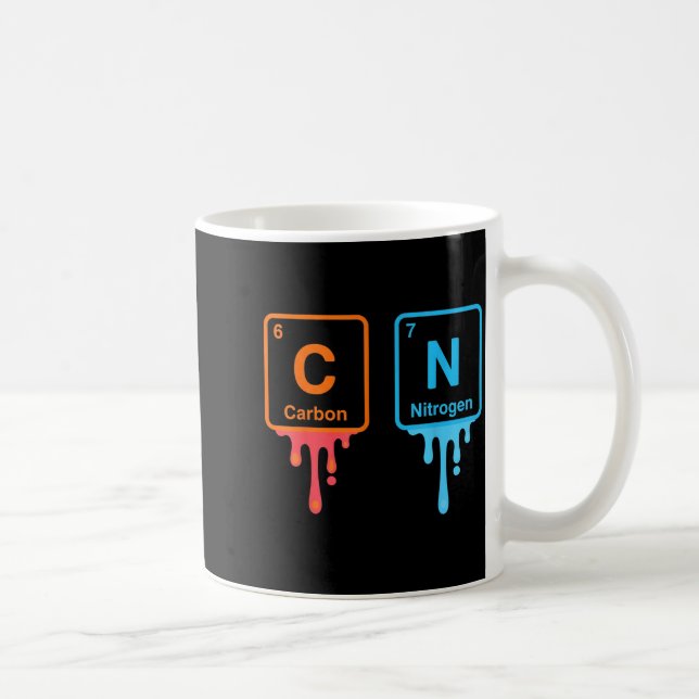 Taza De Café Carbon Nitrogen Science Design Fun Chemistry Lover (Derecha)