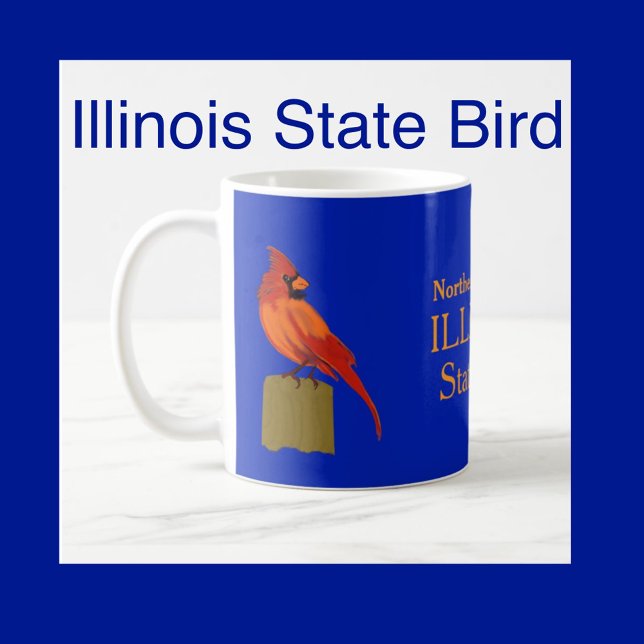 Taza De Café Cardenal de aves del estado de Illinois (Subido por el creador)