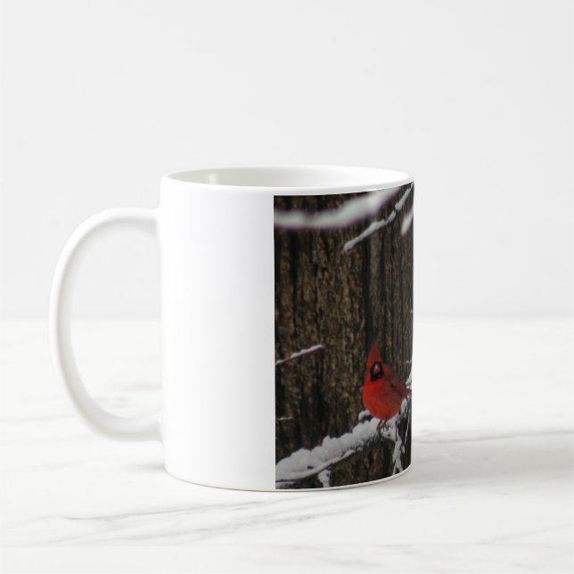 Taza De Café Cardenal de invierno Snowy (Izquierda)