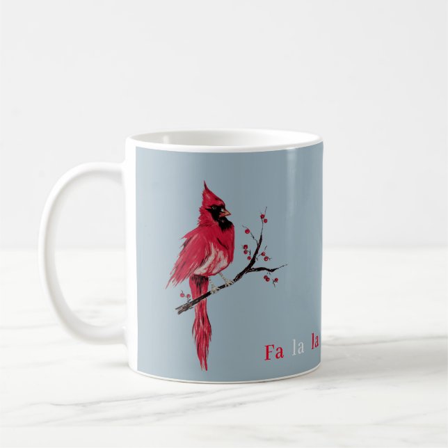 Taza De Café Cardenal de Navidades Minimalistas modernos (Izquierda)