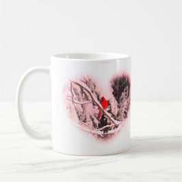 Taza De Café Cardenal del corazón de la nieve de la sangría -