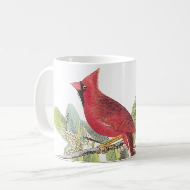 Taza De Café Cardenal del Norte por Audubon Coffmug (Anverso izquierdo)