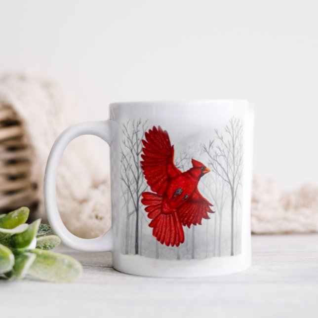 Taza De Café Cardenal en Snowy Winter Art Coffee Mug (Subido por el creador)