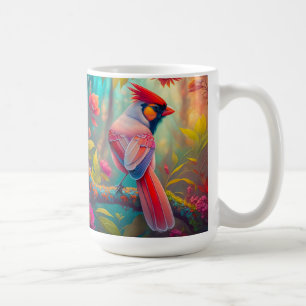 Taza De Café Cardenal Macho de Aves de Fantasía