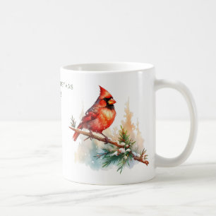 Taza De Café Cardenal navideño de moras personalizado