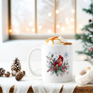 Taza De Café Cardenal norte de los vibradores de invierno -