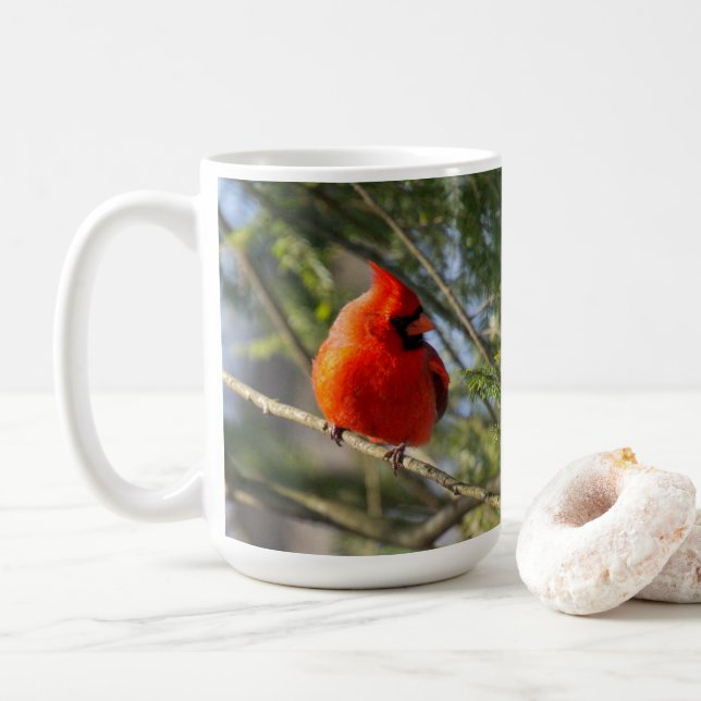 Taza De Café Cardenal rojo brillante (Con donut)