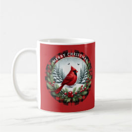 Taza De Café Cardenal Rojo con Bayas de Acebo