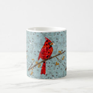 Taza De Café Cardenal Rojo, el ave de la Navidad