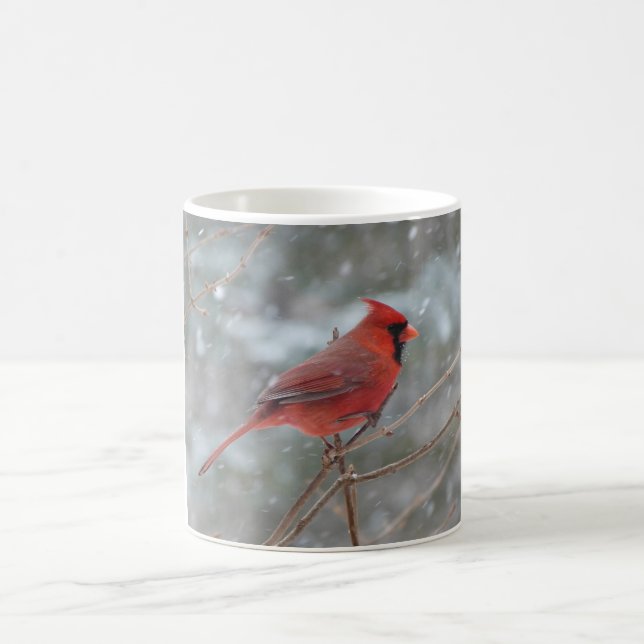Taza De Café Cardenal rojo en invierno (Centro)