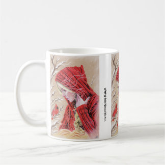 Taza De Café Cardenal rojo fango chica vacaciones de navidades 